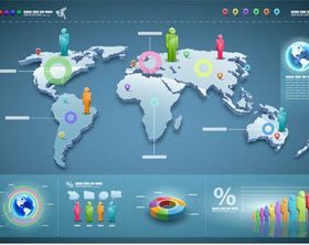 Infographics with People 10 vector material
