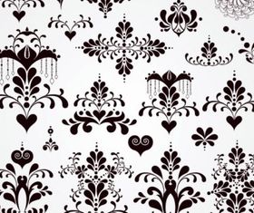 Black and white patterns 02 Illustration vector