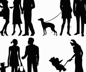 Silhouettes Family 3 vector graphic