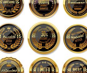 Golden Labels and Stickers Illustration vector