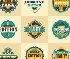 Retro stickers Free vectors material