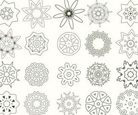Handpainted pattern style 01 vector set