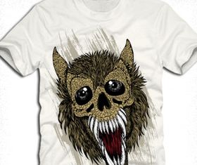 tshirt design with wolf Free vector graphics