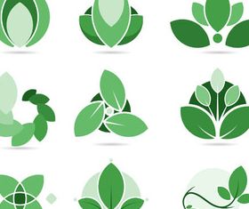 Green Leaves Logotypes Illustration vector