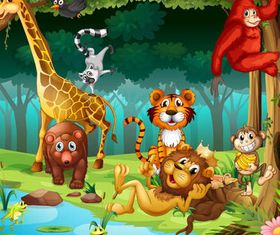 Animals in Zoo 2 vector