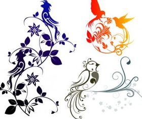 exquisite bird pattern vector
