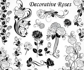 Decorative rose pattern 02 vectors