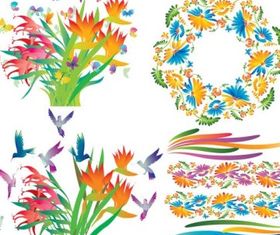 decorative flowers vector