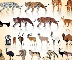 Wild Different Animals shiny vector