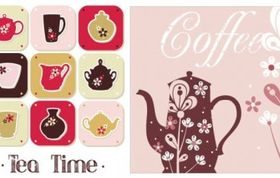 Coffee pot pattern vector