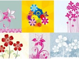 handpainted flowers creative vector