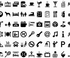 Hotels Icons set vector