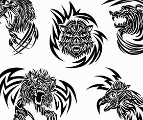 Animals Tattoo free vector material