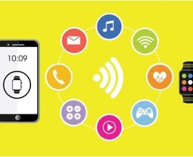 Smart watch interface icon vectors graphic