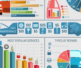 Infographics with Transport design vector