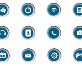 Mobile app icon set Free vector