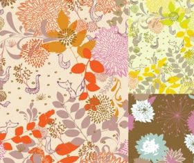 Colorful plants and animals silhouette vector