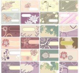 line drawing flowers cards vector