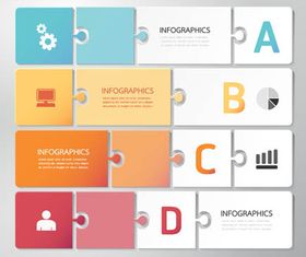 Puzzle Infographics Backgrounds 4 creative vector