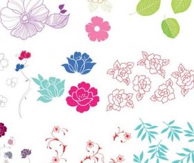 flowers leaves vector material