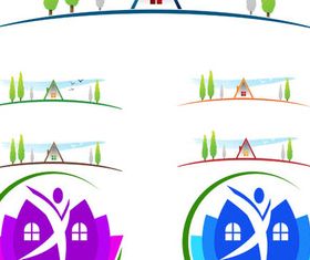 Eco House Logotypes 3 vector