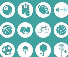 Sport icons collection Free vector