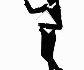 Corporate woman presenting vector