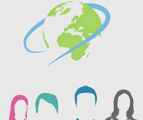 Corporate people world set vector