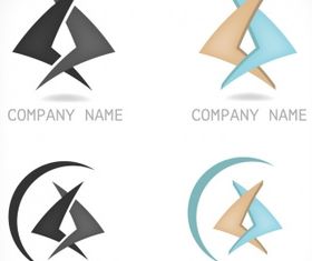 Corporate modern logo vector set