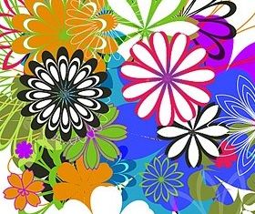 Simple colorful flowers vector graphics
