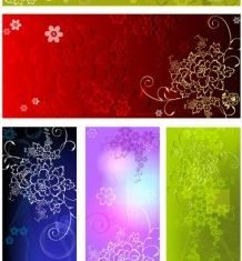 Embossed flower background vectors graphics