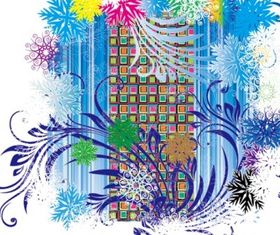 Colorful snowflakes vector