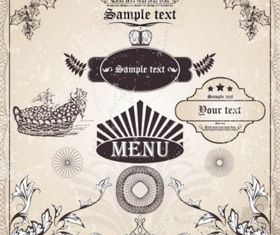 European classic lace pattern 01 set vector
