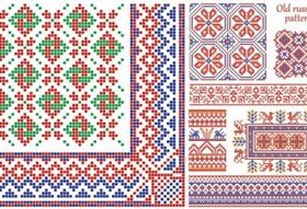 Pixel border style pattern vectors graphics