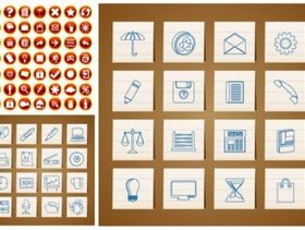 With handpainted circular icon vector