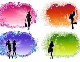 Women lace pattern vector material