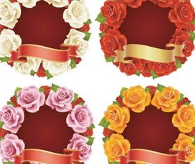 Rose and ribbon vectors graphics