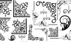 Fine pattern corner 03 set vector