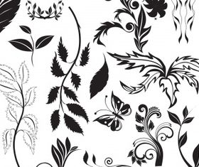 Leaves ornaments elements  vectors