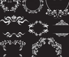Floral elements frames vectors