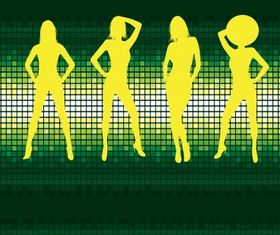 Disco dancing vector illustration