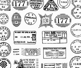 Retro Postal Stamps 2 vector