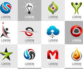 Abstract Business Logotypes 9 vector set