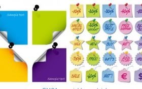 Paper notes set vector