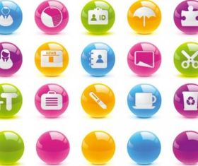 crystal ball button icon vector graphic