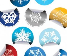 Snowflake stickers icon vector