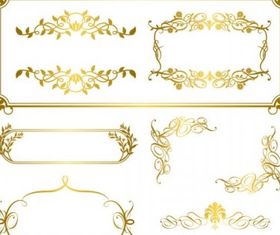 Gold lace pattern 05 set vector