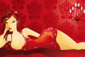 Wall woman pattern Free vector