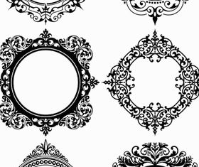 Circle Ornamental Frames set vector