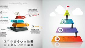 Infographics with Pyramids vector design
